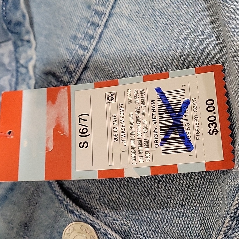 Girls Light Wash Denim Quited Arm Jacket Size XL NWT - Picture 4 of 9
